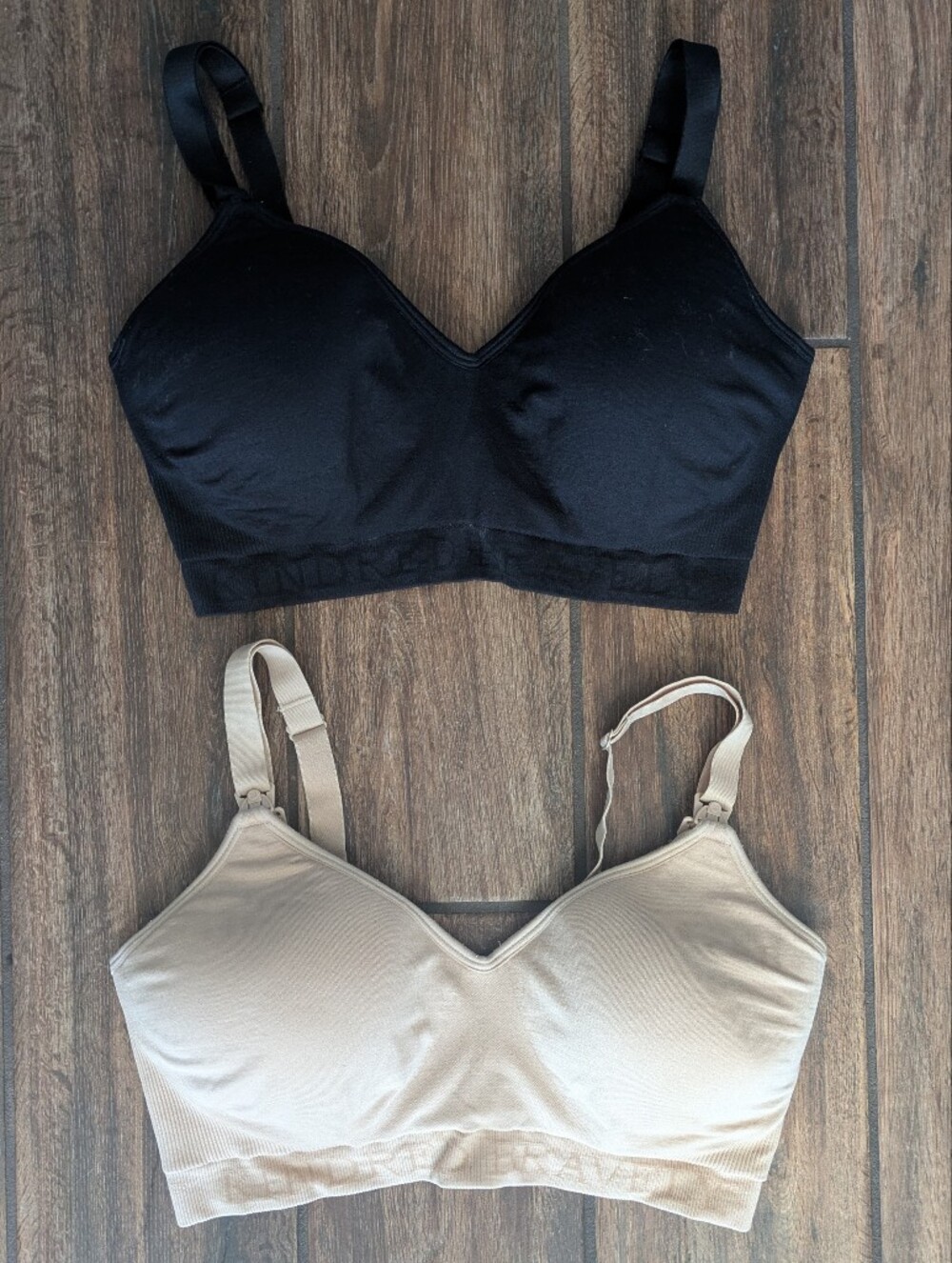 Kindred Bravely Small Busty Nursing Comfort Wireless Bralette - Black & Beige
